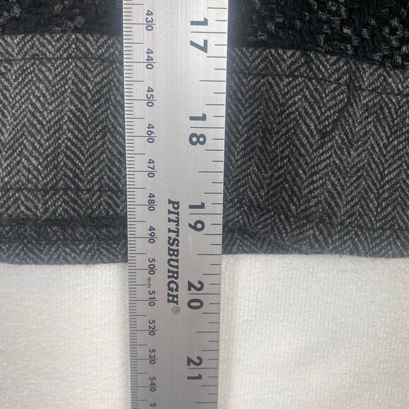 Desigual Wool Blend Mixed Fabric Patchwork Mini Skirt Gray Black 38 Side Zip - Picture 11 of 11